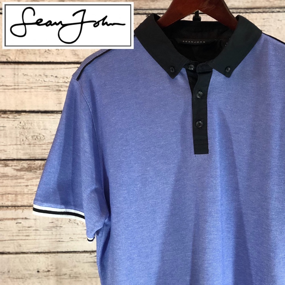 Sean John Men’s Blue w/ Black Collar Polo Shirt 👕